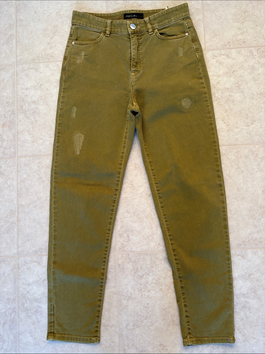 Marc Cain Olive Green High-Waist Jeans
